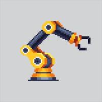 Pixel art illustration Logistic Claw. Pixelated Industrial Robot. Logistic Industrial Claw Robot pixelated for the pixel art game and icon for website and game. old school retro. vector