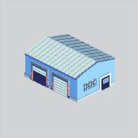 Pixel art illustration Warehouse Shipping. Pixelated Factory Building. Warehouse Shipping Factory Building pixelated for the pixel art game and icon for website and game. old school retro. vector