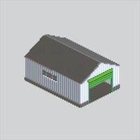Warehouse Shipping Factory Building pixelated for the pixel art game and icon for website and game. old school retro. vector