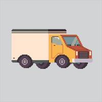 Box Truck Logistic Delivery pixelated for the pixel art game and icon for website and game. old school retro. vector