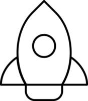 A small flat simple rocket vector
