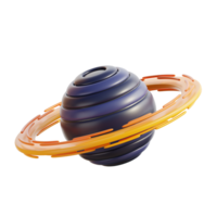 3D Render of Saturn-Like Planet with Rings png