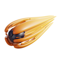 3D Space Comet With Fiery Trail png