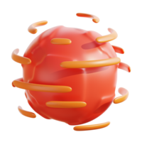 3D Mars Planet With Rotating Comets In Space png