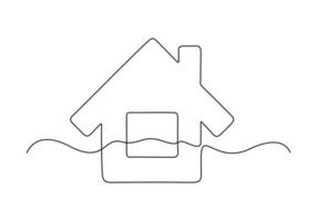 Home icon continuous one line drawing premium illustration vector