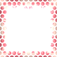 Square frame with pink circle pattern png