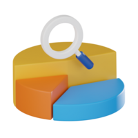3D Pie Chart Market Icon, Business Analysis and Data Visualization Render png