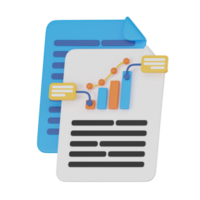 3D Analysis Report Icon, Data Visualization Render for Business Insights png