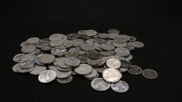Stack of Indonesian coins isolated photo
