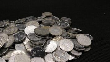 Stack of Indonesian coins isolated photo