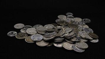 Stack of Indonesian coins isolated photo