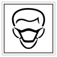 Icon of person wearing a face mask in outline style vector