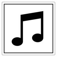 Simple Black Music Note Icon on White Background vector