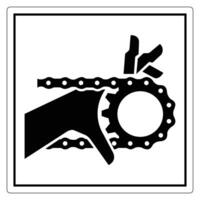 Warning Sign for Chain and Gear Safety Precautions vector