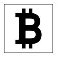 Bitcoin Symbol in Bold Black Design vector