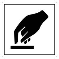 Hand Gesture for Pressing Button Silhouette vector