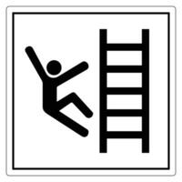Safety Warning Sign for Falling from a Ladder vector