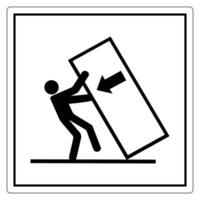 Icon of person pushing large object with arrow direction vector