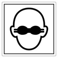 Simple Icon of Swimming Goggles on a Head Outline vector