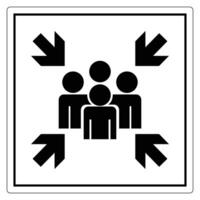 Group Meeting Symbol with Arrows Indicating Focus vector