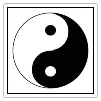 Black and White Yin Yang Symbol Design vector