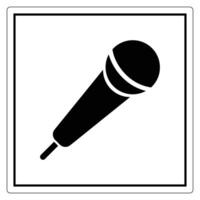 Black Microphone Icon on White Background vector