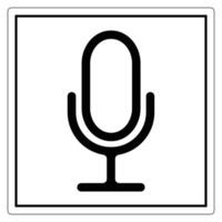 Simple Microphone Icon on a Square Background vector
