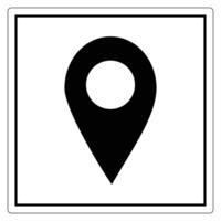 Simple Black Location Marker Icon on White Background vector