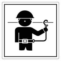 Safety Worker with Harness and Hook Icon Design vector