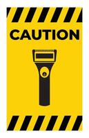 Caution Sign for Electric Razor or Shaver Usage vector