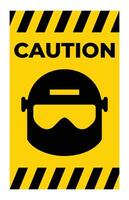 Caution Sign with Safety Helmet Icon vector