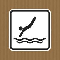 Simple Icon of a Swimmer Diving Into Water vector