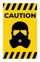 Caution Sign with Gas Mask Illustration vector