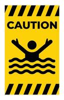 Caution Warning Sign for Drowning Risk vector