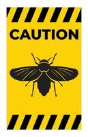 Caution Sign with Insect Illustration vector