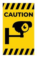 Caution Surveillance Camera Sign for Security Awareness vector