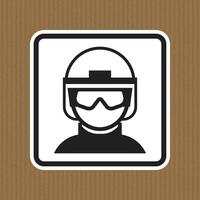 Safety Icon with Helmet and Goggles Design vector