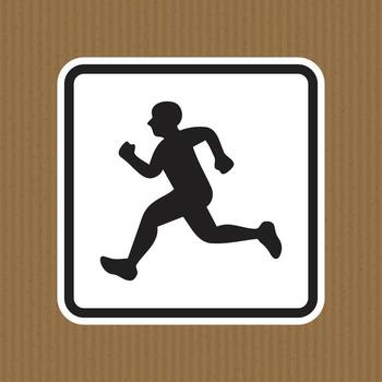 Running Icon on Simple Background vector