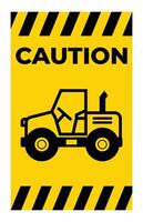 Caution Sign with Tractor Illustration vector