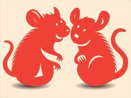 Simple Rat Silhouette Design Suitable for Logos, Illustrations, and Crafting vector