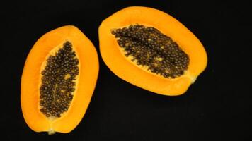 Close up of fresh Papaya isolated photo