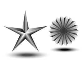 High Quality 3D Metal Stars Isolated for Stock Use on White Background vector