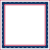 Empty square frame with elements of the US flag png