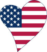 Unique heart in the colors of the US flag. png