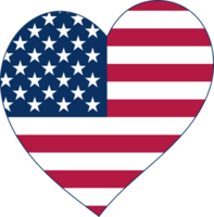 Heart shape design with American flag png