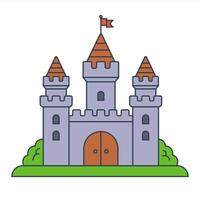 medieval stone castle. fortress from attacks. vector