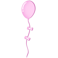 Light pink balloon with bows, cartoon style png