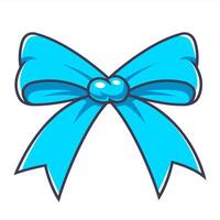 blue bow on white background. vector