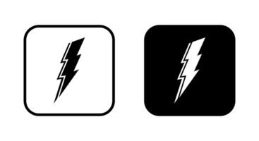 Lightning, thunderbolt icon in black square vector