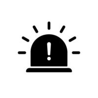Siren light icon with exclamation mark sign symbol vector